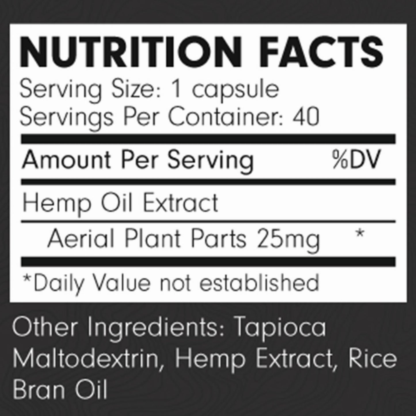 Made By Hemp Capsules Nutritional Info